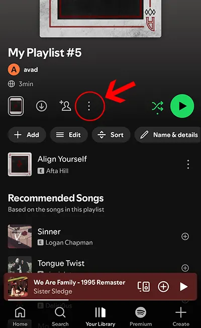 Copy the Spotify track, album, or playlist link