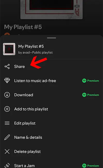 Paste the music URL into the link input field